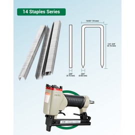 meite 22 Gauge 13/32-Inch (10mm) Crown 1/2-Inch Length Upholstery Staples for Staple Gun, Fine Wire Galvanized Staples for Carpet, Work Box, Cable, Shed (10,000 Pieces)