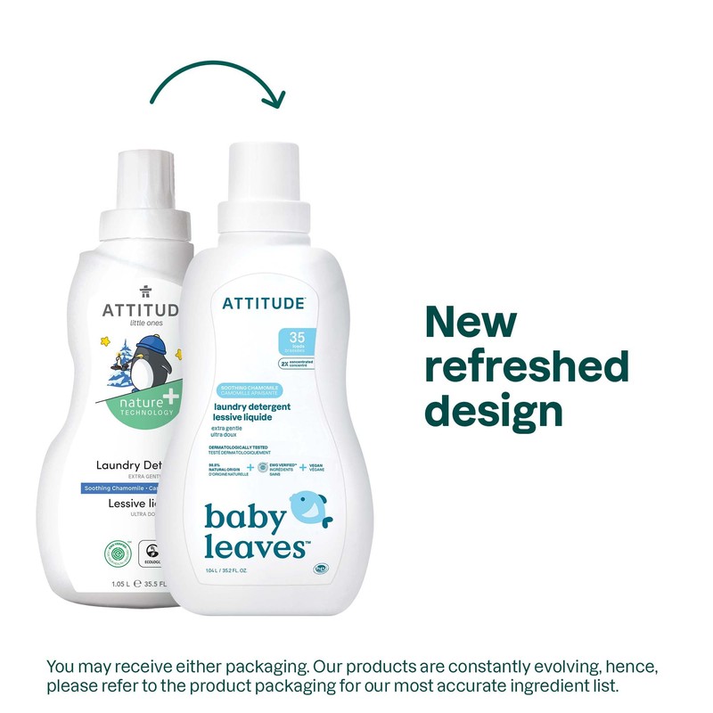 ATTITUDE Baby Laundry Detergent, EWG Verified, Plant and Mineral-Based Formula,