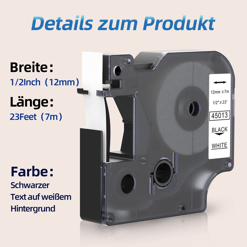 Compatible with Label Tape Replacement for DYMO D1 Label Tape