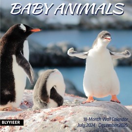 2025 Wall Calendar,Calendar 2025,Baby Animals Monthly Wall Calendar, 12" x 24" Open,Family Planner Calendar Jul.2024 - Dec.2025,Home & Office Organizer,Hangable