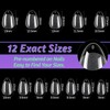 ZIFUTON Short Almond Nail Tips, 288Pcs Half Matte Clear Soft