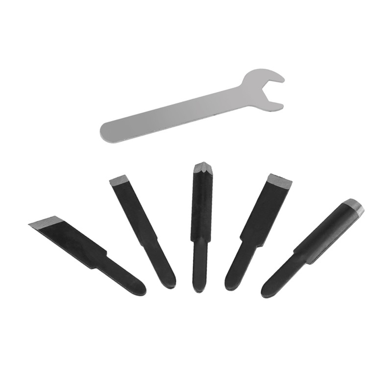 Electric Woodworking Carving Chisel Engraving Knife Tool with 5 Blades