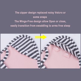 aQuooky Baby Blanket Sack with Arms Free Design,Transition to Arms Free Wearable for Newborn Girl and Boy, Medium 3-6Months, Pink