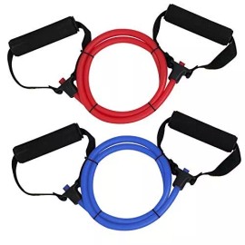 Ezzo Non-Slip Handle Resistance Bands: Fitness, Muscle Training, Stretching, Set of 2