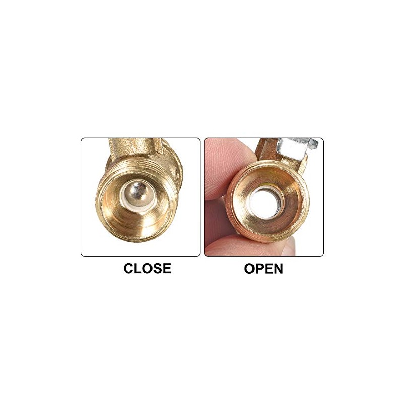 sourcing map Brass Air Ball Valve Shut-Off Switch 3/8 Inch