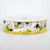1.5" wired ribbon yellow black honey bumble bee white satin