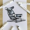 6pcs Grey Gray Alcohol Markers Set for Building Interior Design,