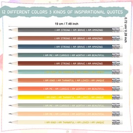 Fumete 36 Pcs Inspirational Pencils for Students from Teacher Motivational Pencil with Eraser Pre Sharpened Pencils #2 Bulk HB Pencils First Day of School Gifts for Valentine Gift Exchanging