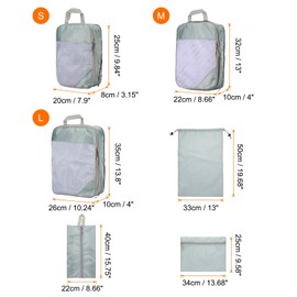 HARFINGTON 6pcs Compression Packing Cube for Suitcases Lightweight Luggage Organizers Bag Expandable Storage Travel Essentials Compression Bags for Carry on Suitcases, Grey