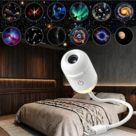 KoudHug 2-in-1 Galaxy Projector Night Light,USB Portable Starry Sky Night Light Projector for Bedroom,Adjustable Brightness 360° Rotating Design,Mini LED Nightlight Wall Lamp for Adults and Kids