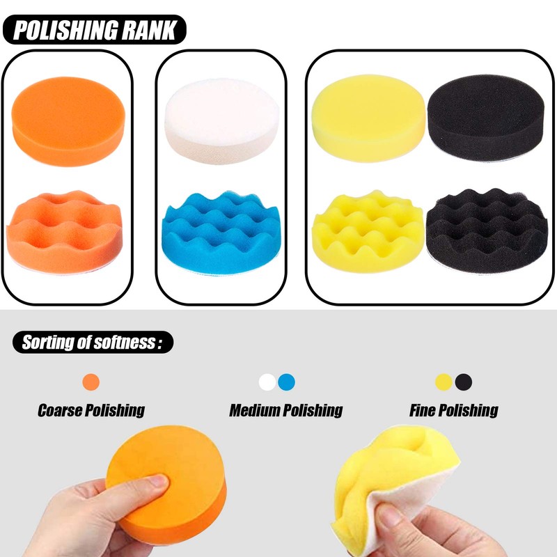 GOH DODD 33 Pieces 4 Inch Buffing Polishing Pads, Car