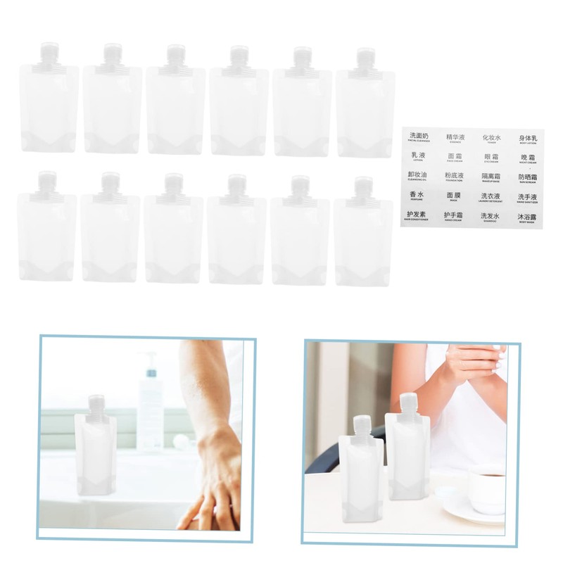Healvian Refillable Squeeze Pouches Travel Lotion Bags Portable Essential Oil
