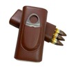 Cigar Case with 3 Tubes, Cigar Box with Cigar Cutter,