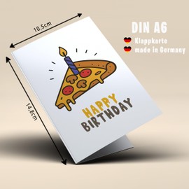 Lovely Cards - Pizza - divertenti biglietti di compleanno per donne e uomini - uomo donna - biglietto di compleanno divertente - divertenti regali di compleanno - A6 (biglietto pieghevole) 16.- 18°