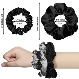 24 Ligas para Cabello de Satén Bandas Elásticas Sedosas Coleteros para Lazos para Cabello Sólidos y Flacos Soporte para Cola de Caballo para Mujer Niñ