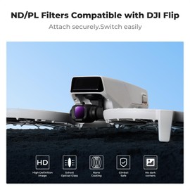 K&F Concept 4-Pack ND/PL Filters Compatible with DJI Flip - ND8&PL, ND16&PL, ND32&PL, ND64&PL, 2-in-1 ND Polarizing Filter Optical Glass with 28-layer Coating