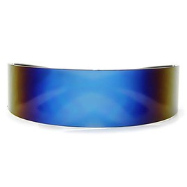 In Touch With Style Futuristic Shield Sunglasses Monoblock Cyclops 100% UV400 (Blue Multicolored)