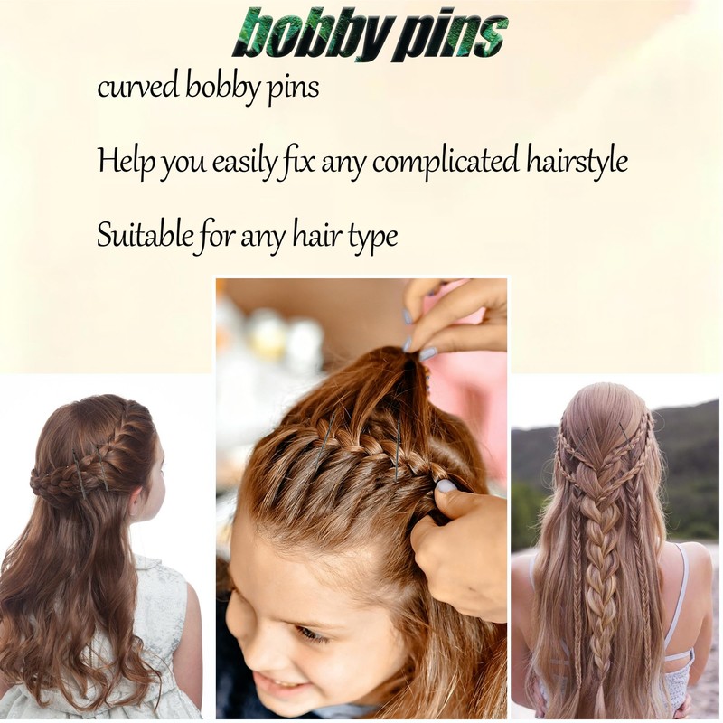 100 Pcs Curved Bobby Pins, 2.2 Inch Black Hair pins