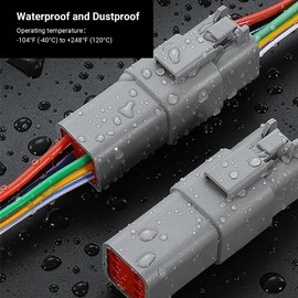 Elecbee 5 Pairs DT Connector 2 Pin with 16 AWG Cable, Deutsch Connector Set, Waterproof Electrical Connectors, Automotive Cable Connectors, Plug Connector with Cable