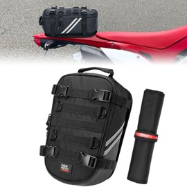 KEMIMOTO Motorcycle Tail Bag with Tool Roll Bag Quick Release 6L Universal Dirt Bike Enduro Rear Fender Bag Storage Fit for Dual Sport Bike Adventure Off Road Motocross