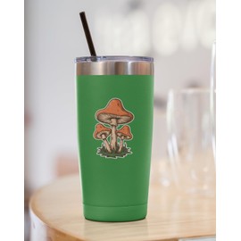 3" Retro Mushroom Sticker 5 Pack - Orange Mushrooms Vinyl Decal Stickers 70s Shrooms Waterproof Decals for Car, Water Bottle, Laptop 1970s Vibe (5)