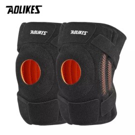 AOLIKES 등산 무릎보호대 러닝 헬스 아대 AOLIKES 남녀공용 무릎 지지대 측면 스태빌라이저 포함 달리기 사이클링 [Black] AOLIKES Unisex Hiking Knee Brace Running Fitness Support with Side Stabilizers for Running Cycling [Black]