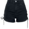 Urban Classics Women's High Waist Denim Lace Up Shorts, Black