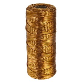 sourcing map 328 Feet/109 Yards Metallic Cord Gold Tone Twine 1.5mm Thread String for Crafts Gift Wrapping Christmas Decoration Hanging Tag