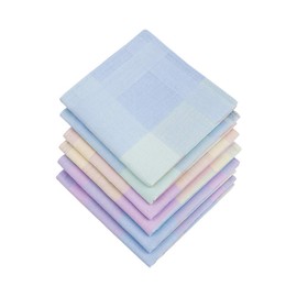 HOULIFE Ladies 100% 60S Cotton Handkerchiefs Womens Checkered Pattern Hankies for Wedding Party 17x17