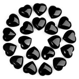 MAIBAOTA Black Obsidian Heart Healing Crystals Gemstones Pocket Nature Spiritual Energy Gem Stones Set Gifts for Women Reiki Divination Balancing Yoga Meditation 10PCS