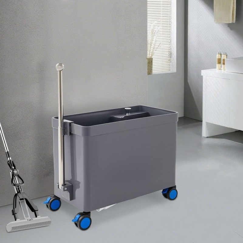 Floor Mop Sink, Freestanding Utility Mop Basin with Retractable Handle