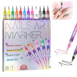Nail Art Pens for Painting Nails, 12 Colors Nail Polish Pens Set, Drawing Painting Liner Pen, Quick Dry Graffiti Dotting Point Liner Pens for DIY Nails Art Design Manicure Tools