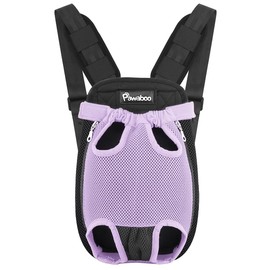 Pawaboo Pet Carrier Backpack, Adjustable Pet Front Cat Dog Carrier Backpack Travel Bag, Legs Out, Easy-Fit for Traveling Hiking Camping for Small Medium Dogs, Medium Size, Purple
