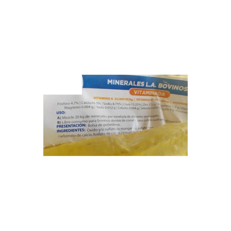 Sales Minerales Vitaminados Para Ganado Engorda 2-0kg