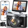 4K Digital Camera for Photography, WiFi 64MP Autofocus Vlogging Camera