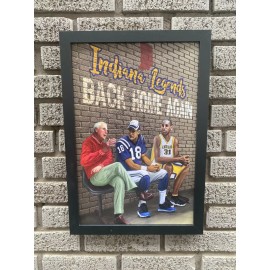 Indiana Legends Peyton Manning Reggie Miller Bobby Knight Framed Picture Print