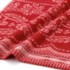 JILL STUART 58-3249150 Bonheur Towel Gift, Towel Handkerchief, 1 Face Towel, 1 Gift, Red, Boxed, Flower