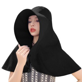 Guooryvner Women's UV Protection Cap, Outdoor Hat, Sun Protection, Sun Protection, Foldable, Large Size, Wide Brim, Deep, Spring, Summer, Lightweight, Strap, Sports, Farming, Non-Flying, Breathable,