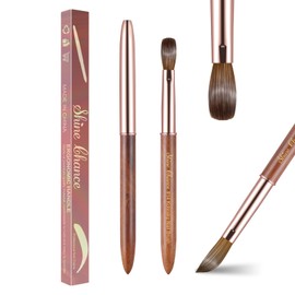 Acrylic Nail Art Brush Size 14, 100% Pure Kolinsky Hair Oval Nail Brush for Acrylic Application, Professional Nail Extension Manicure Tool Wooden Handle Nail Drawing Pen for DIY Home Salon