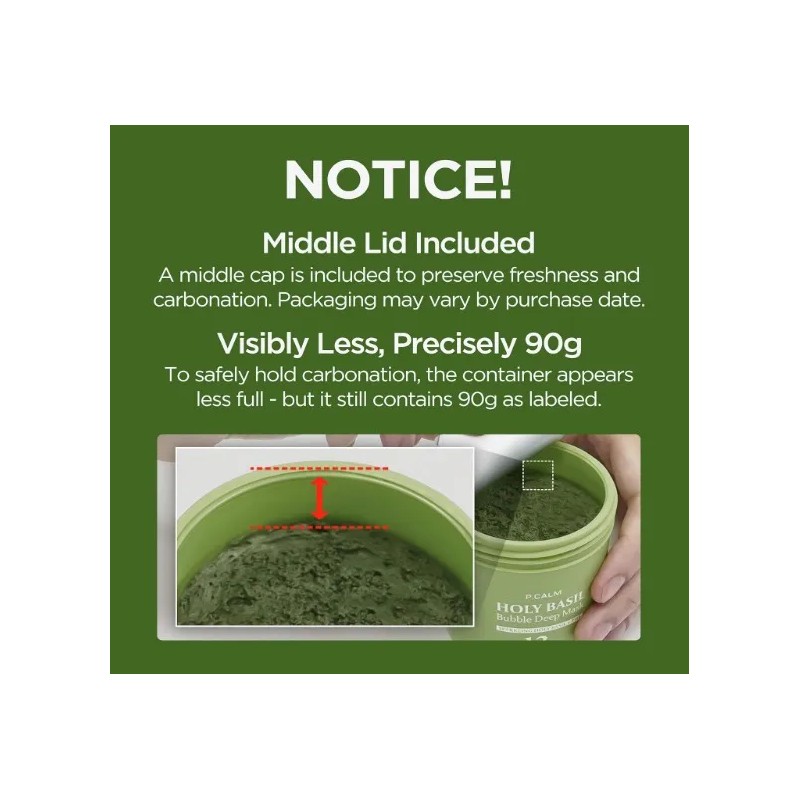 P.calm Holy Basil Bubble Deep Mask 90g Tipo De Piel