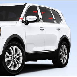 Tyger Auto Made in USA! Compatible with 2019-2020 Kia Telluride Chrome Stainless Steel Pillar Post Trim with Mirror Piece 8PCS