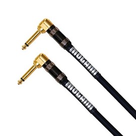 Mogami Platinum Guitar-1.5RR Pedal Effects Instrument Cable, 1/4" TS Male Plugs, Gold Contacts, Right Angle Connectors, 18 Inch