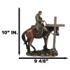 Western Cowboy in Solemn Prayer On Horse By Faded Cross