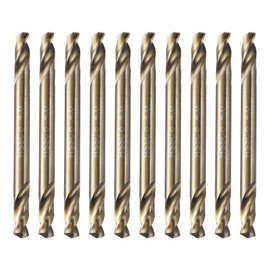 HARFINGTON 10Pcs Cobalt Drill Bits Double Ended 4mm/0.157" M35 High Speed Steel Twist Drill Bit Stubby Body for Hardened Steel Wood Plastic Cast Iron