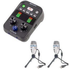 Zoom PodTrak P2 USB Mic Recorder with 2x CAD Audio ZOE USB Microphones