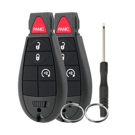 2 x Keyless Entry Systems for Dodge Ram 1500 2500 3500 4500 5500 2013 2014 2015 2016 2017 2018 2019 2020 2021 2013-2018 Pickup Truc Remote Key 433MHz GQ4-53T 56046955AC Key Ring and Screwdriver