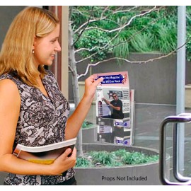 Marketing Holders Suction Cup 6.5"W Bifold Brochure Booklet Holder Window Display
