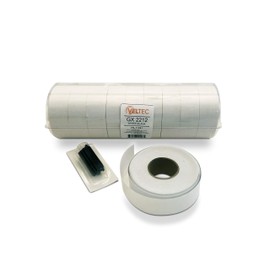 Veltec 2212 White Pricing Labels for Garvey (22-6, 22-7, 22-8) and Contact (6.22, 7.22, 8.22) One-Line Price Gun/Labelers, Free Ink Roller – 9 Rolls, 11,000 Labels with Security Slits