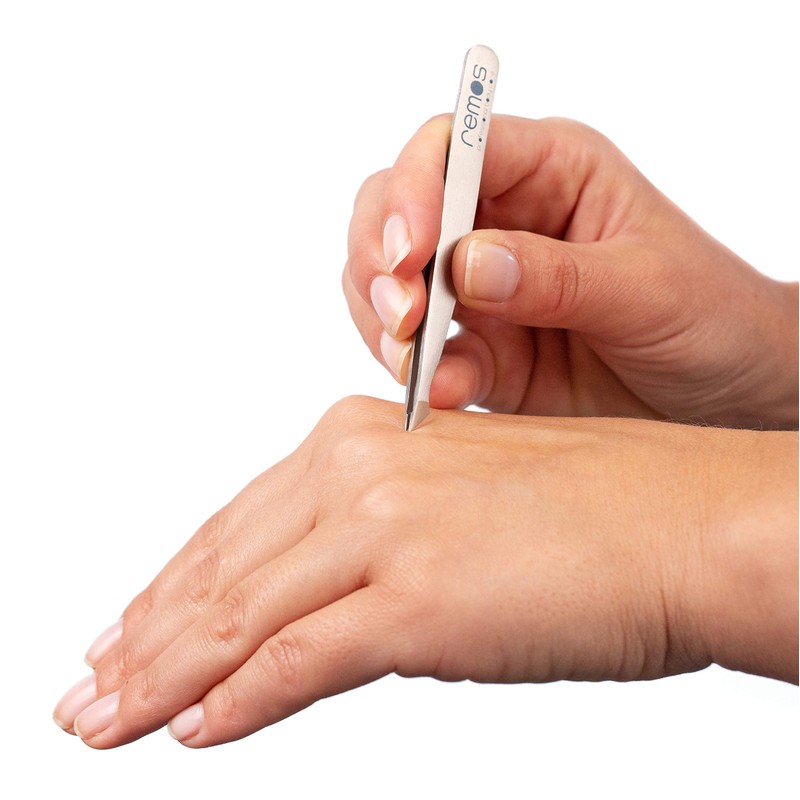 Remos Combination Tweezers Slanted / Pointed with Double Function Stainless