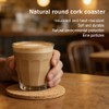6 Pack Natural Cork Coasters, Round Drink Coasters for Coffee